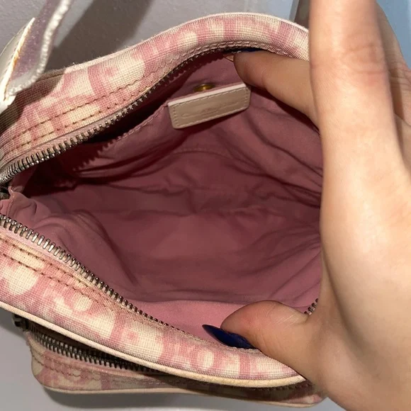 Christian Dior Vintage Y2K Trotter Monogram Pink/OffWhite Crossbody Shoulder Bag - Picture 12 of 16
